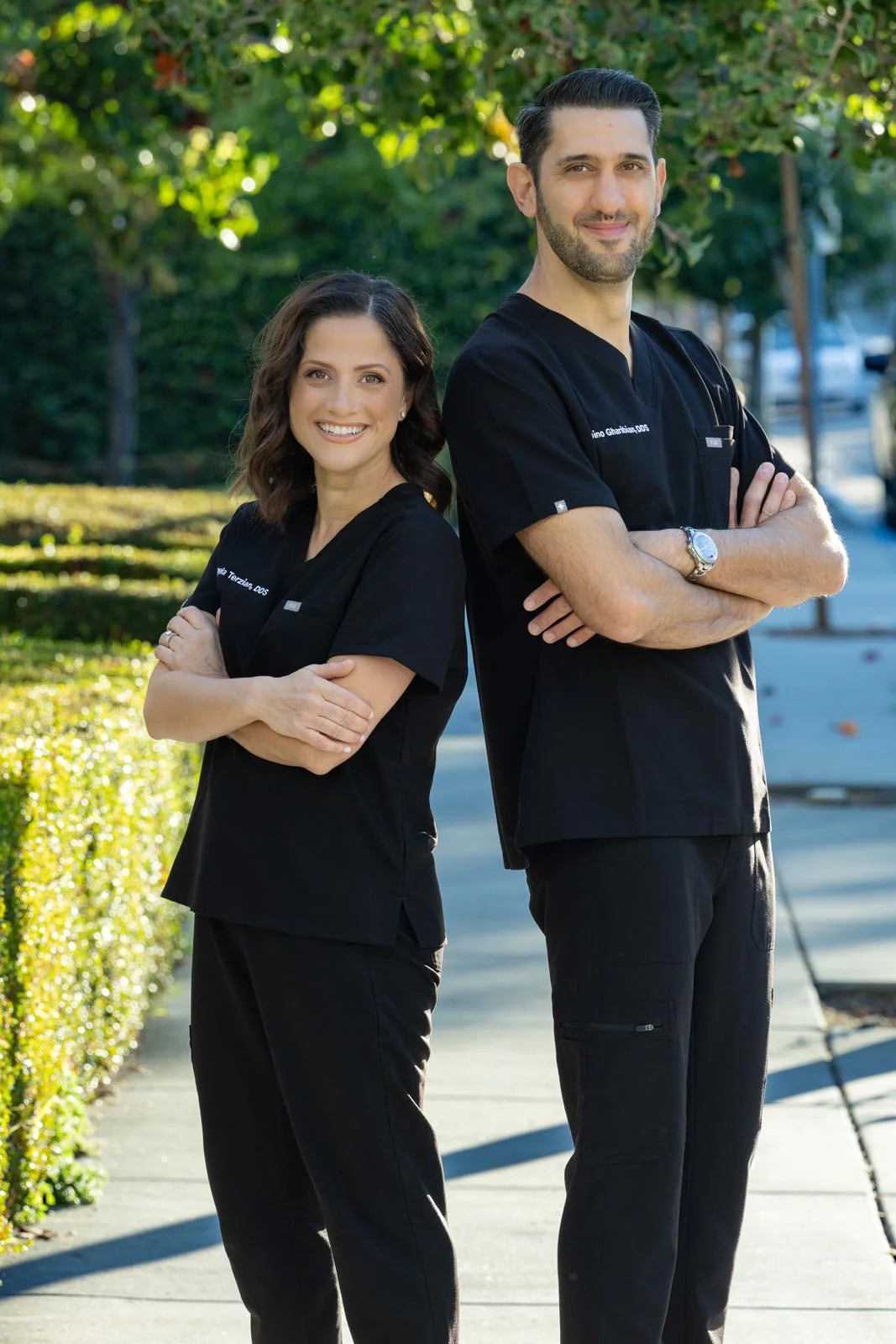 Dr. Dino Gharibian, DDS, and Dr. Angela Terzian, DDS, dentists at DNA Dental Studio in Glendale, CA